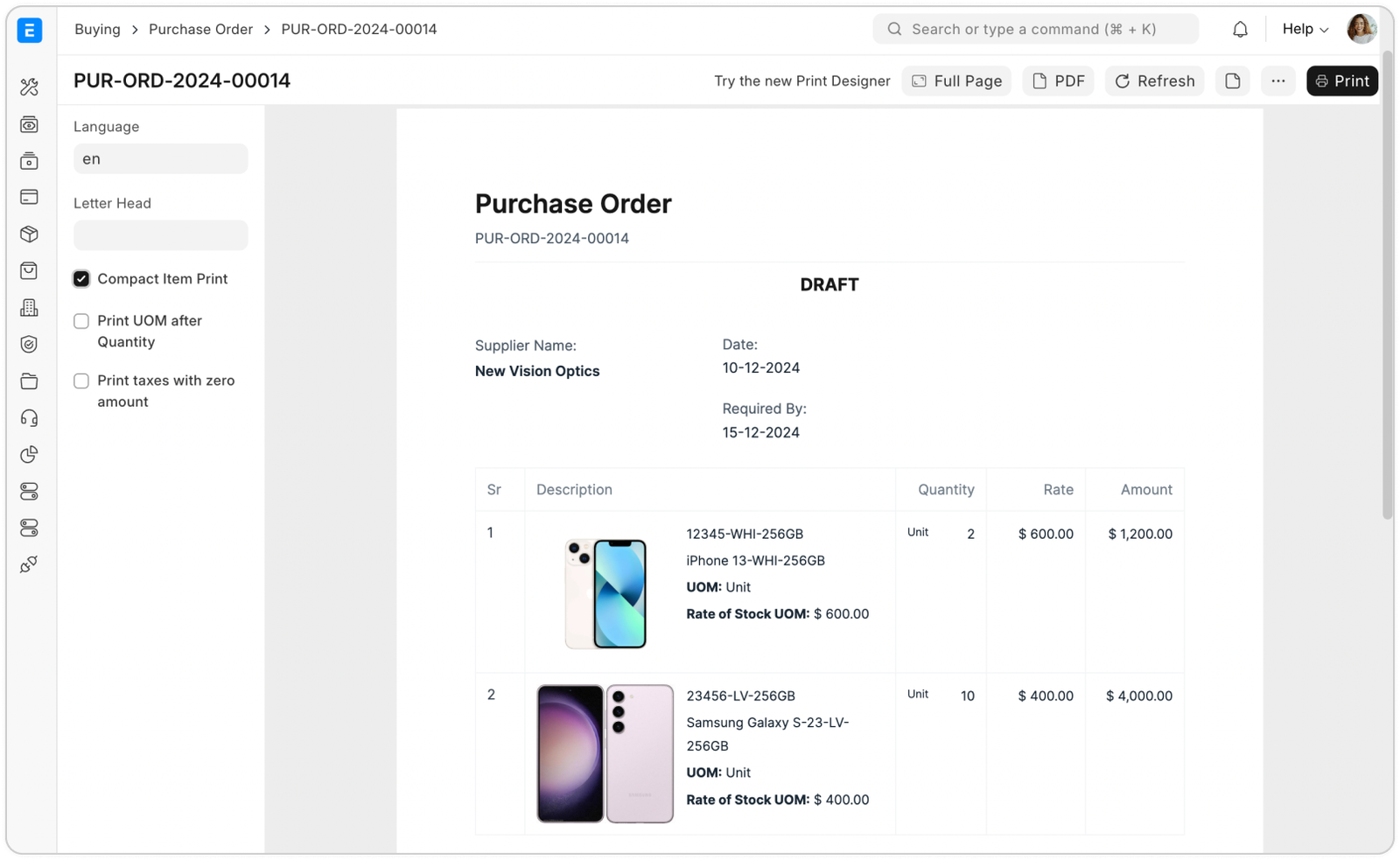 Purchase Orders