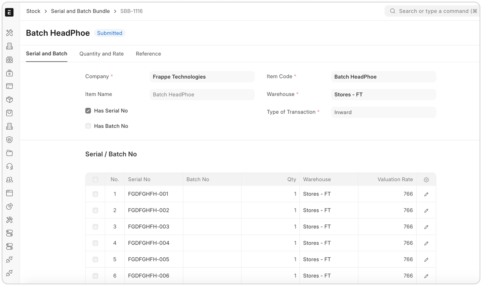 Serialised & Batch Tracking